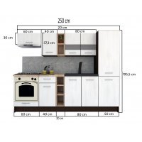 Bucatarie MARINA NEW 250 A Wenge / Decor 0164